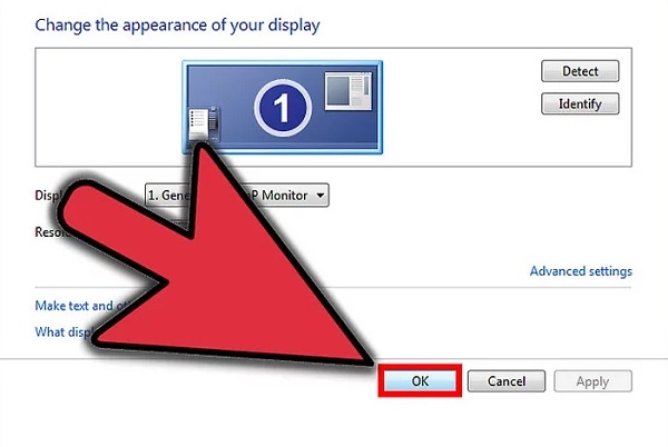 chọn độ phân giải màn hình phù hợp