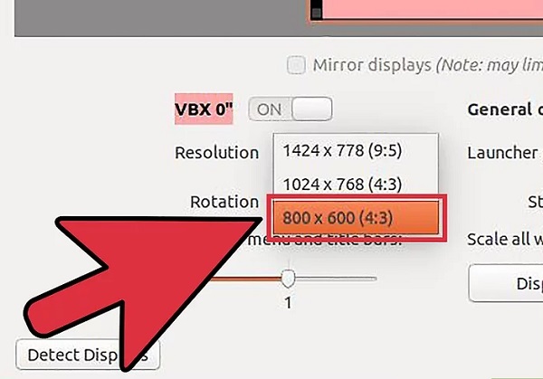 chọn độ phân giải thích hợp
