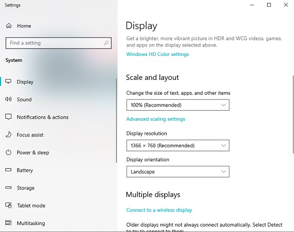giao diện windows setting