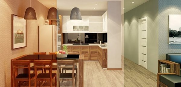 chọn đèn có nhiệt độ màu chiếu sáng cho phòng bếp