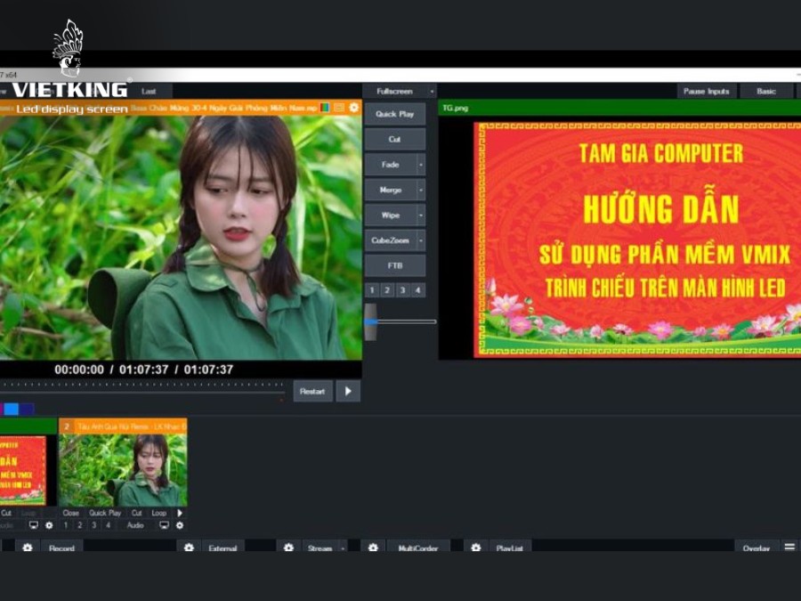 Phần mềm trình chiếu LED VMix dành cho việc tổ chức sự kiện