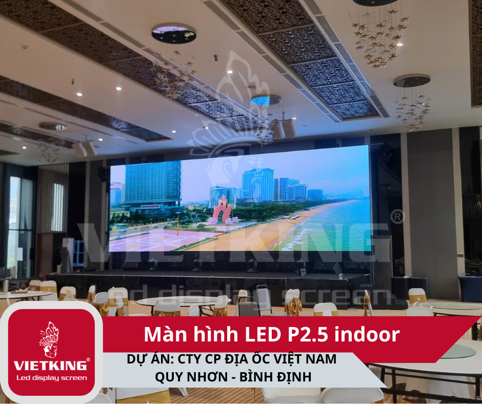 Màn hình LED P2.5 indoor - Địa ốc Quy Nhơn, Bình Định