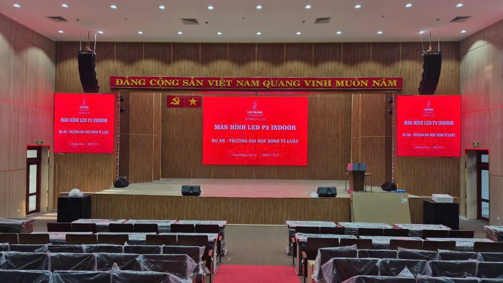 Màn hình LED P2 trường đại học Kinh tế - Luật Đông Ngân