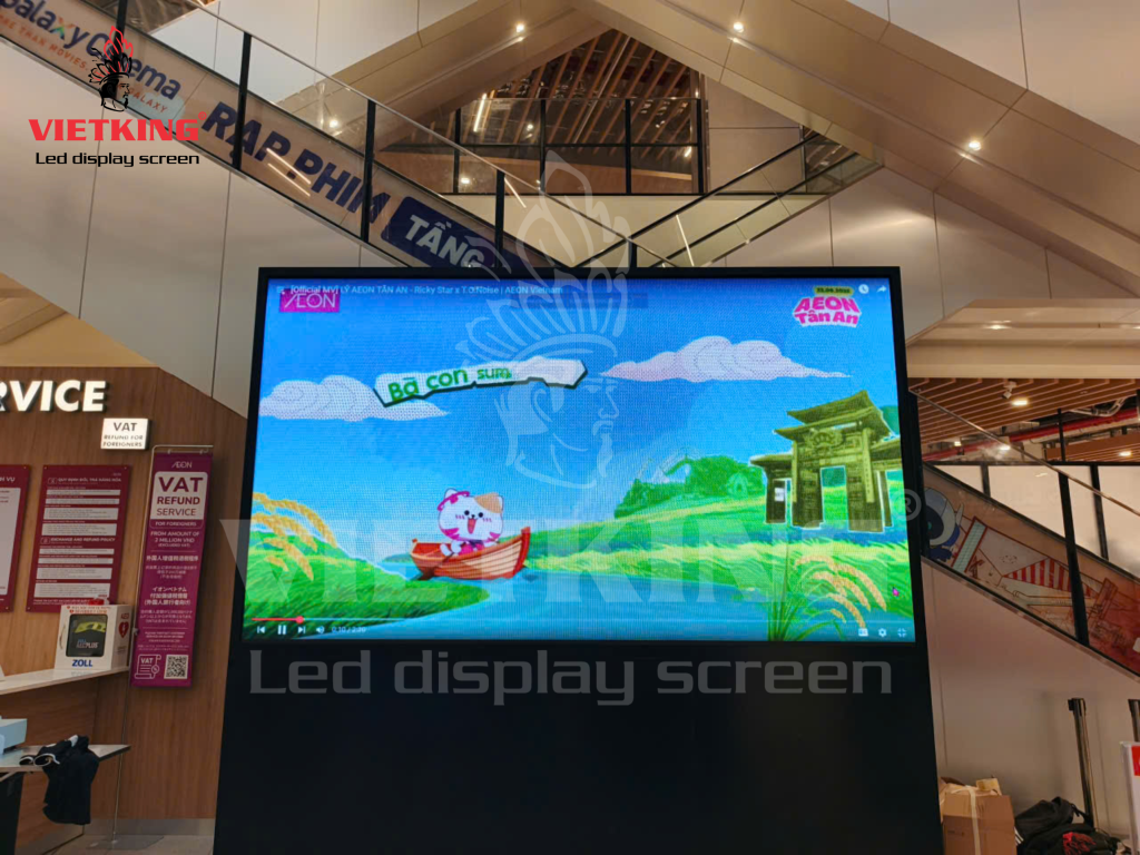 Màn hình LED hiển thị sắc nét phục vụ khách hàng AEON Tân An