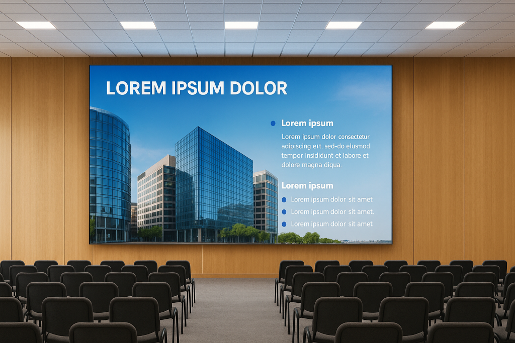 Ứng dụng màn hình LED trong hội trường – giải pháp trình chiếu hiện đại