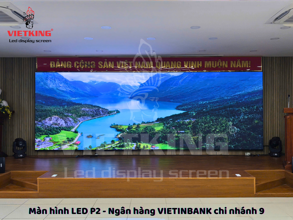 Màn hình LED P2 độ phân giải cao tại VietinBank Chi nhánh 9