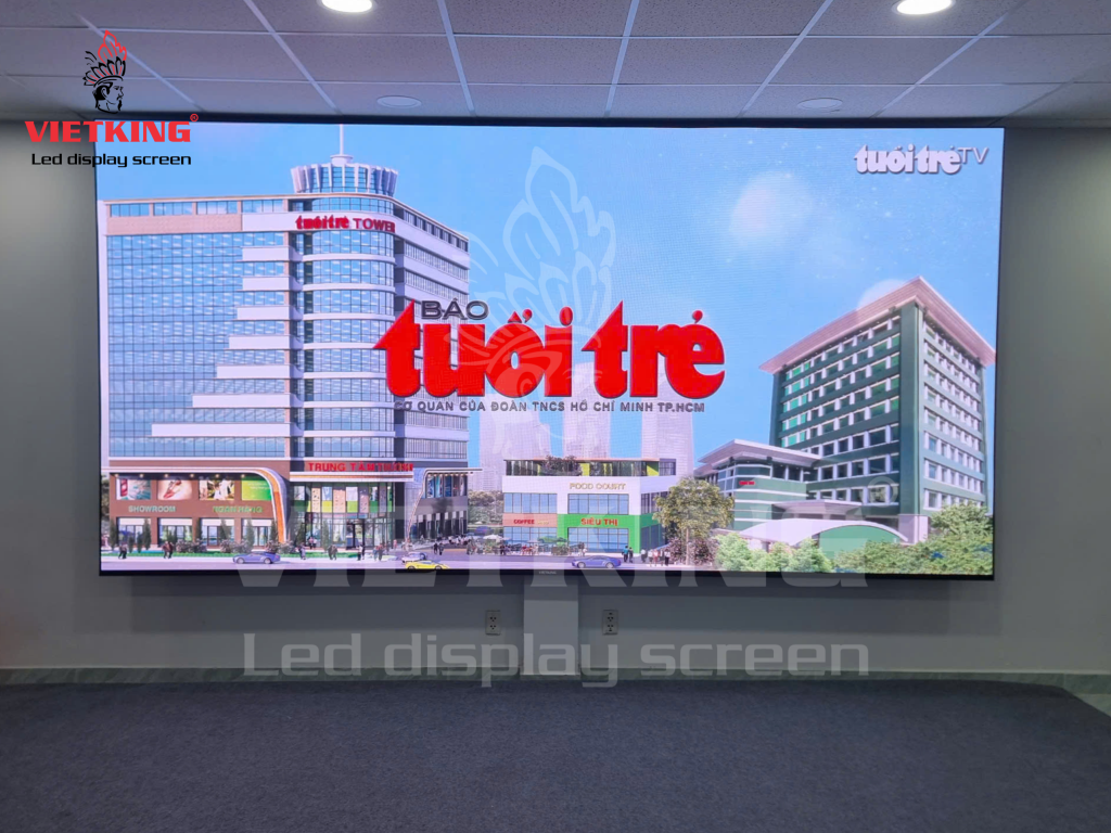 Màn hình LED P2 Indoor 4.160m x 2.080m lắp đặt tại Báo Tuổi Trẻ – LEDVietking