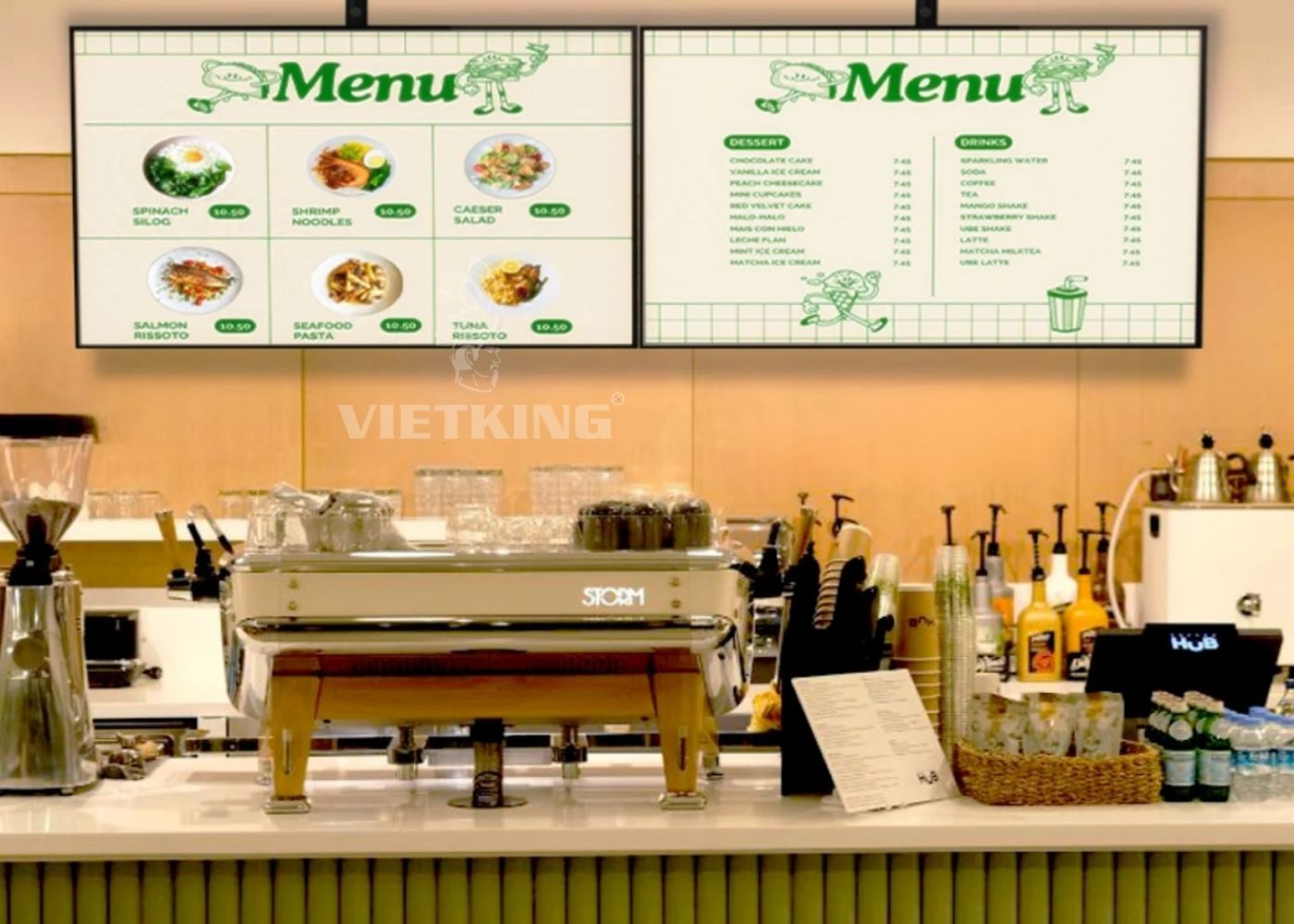 Lắp màn hình quảng cáo cho ngành F&B tại khu vực order