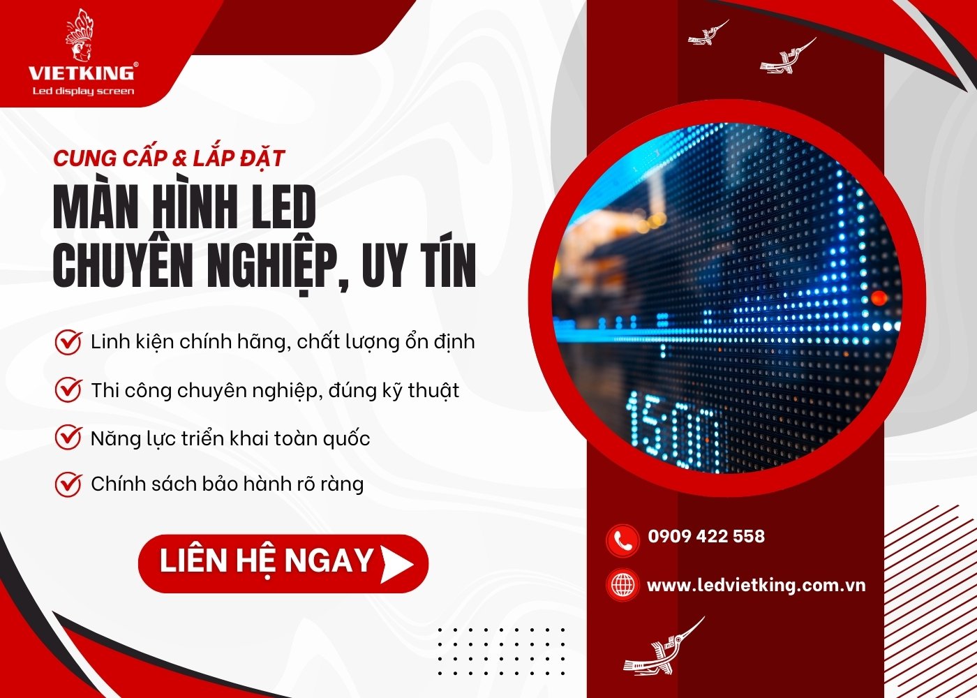 VIETKING cung cấp và lắp đặt màn hình LED
