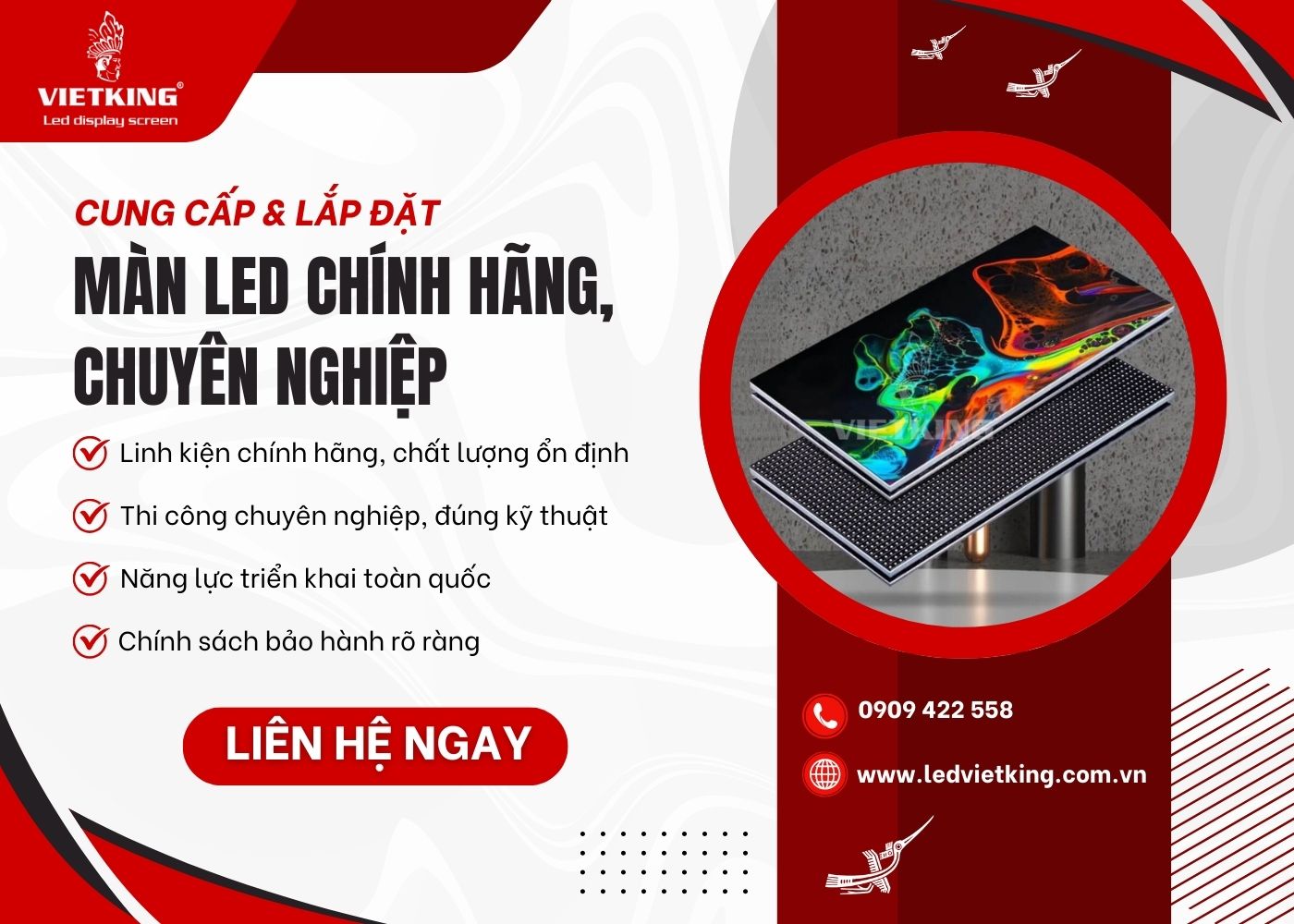 VIETKING cung cấp và lắp màn LED đúng tỷ lệ, chuẩn chất lượng sắc nét VIETKING LED – Địa chỉ cung cấp màn hình LED chuẩn chất lượng