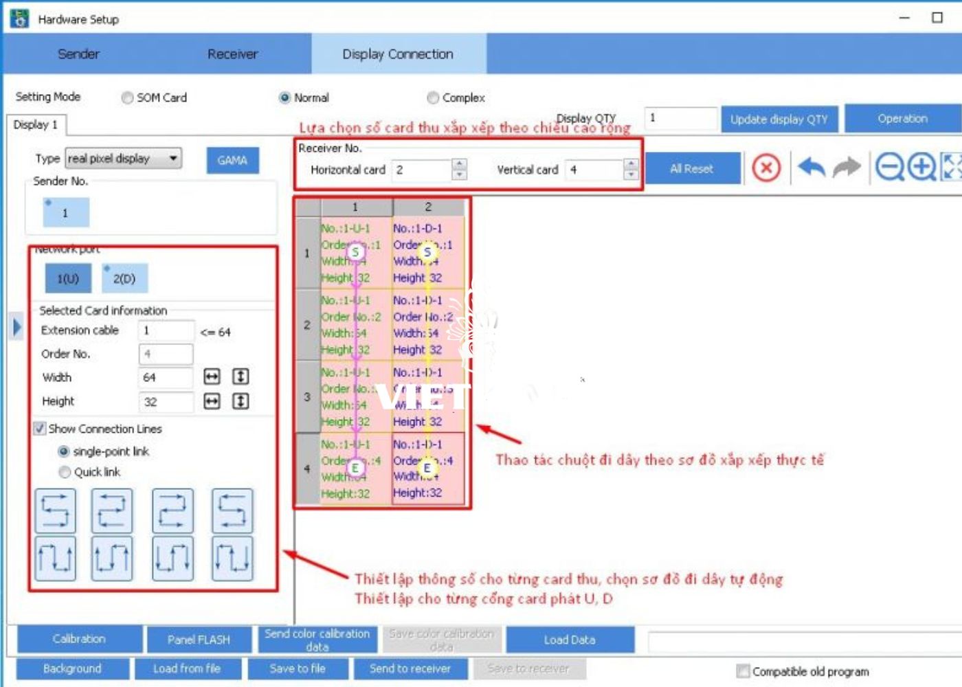 Thiết lập thông số phù hợp trên phần mềm LED studio