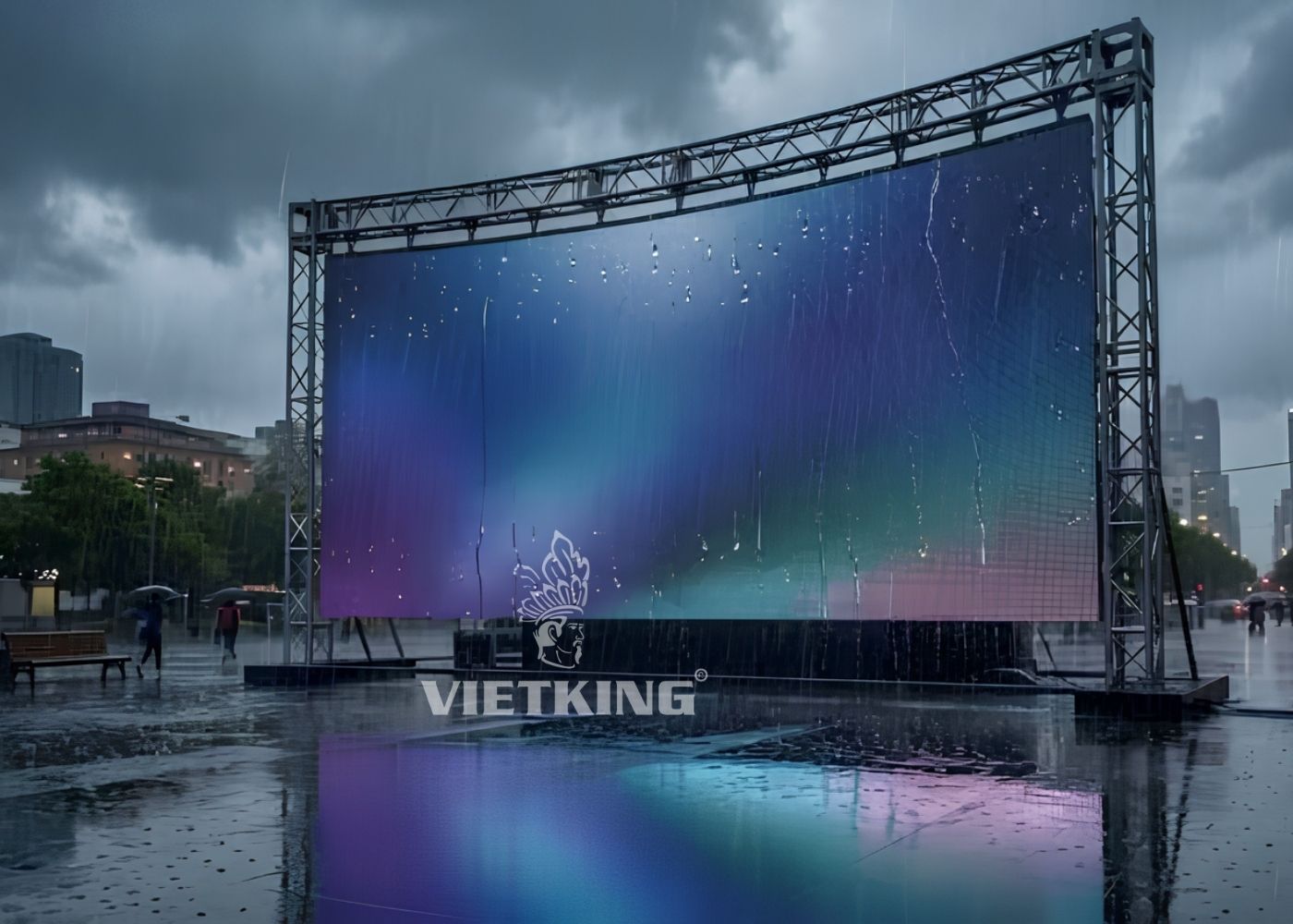 Màn LED indoor không có khả năng kháng nước khi lắp ở ngoài trời Khả năng chống bụi, chống nước