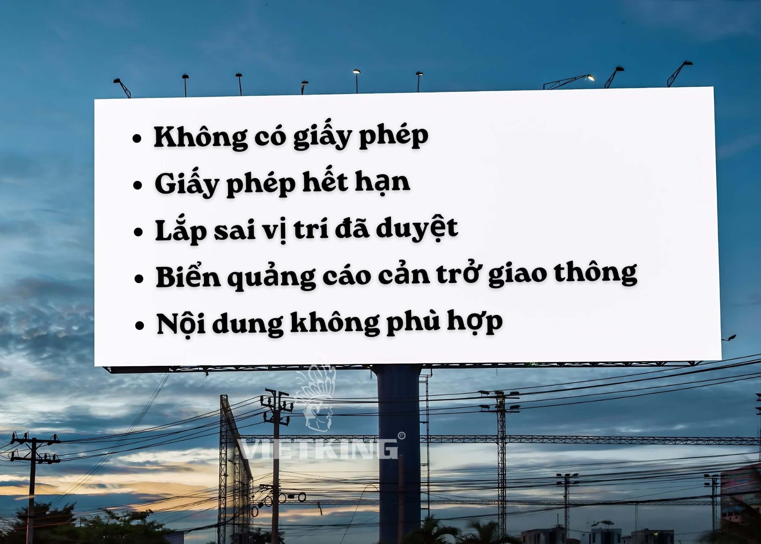 trường hợp vi phạm quy định về quảng cáo ngoài trời