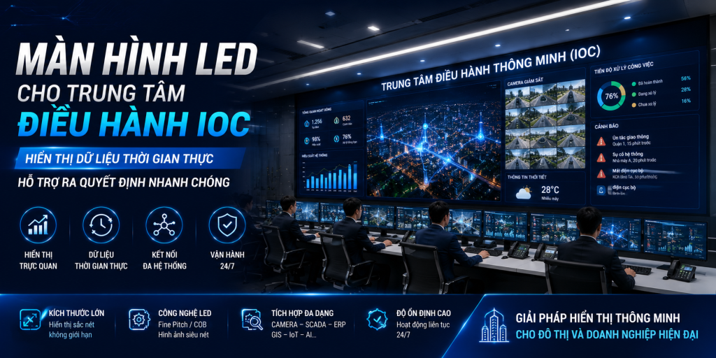 màn hình LED trung tâm điều hành IOC