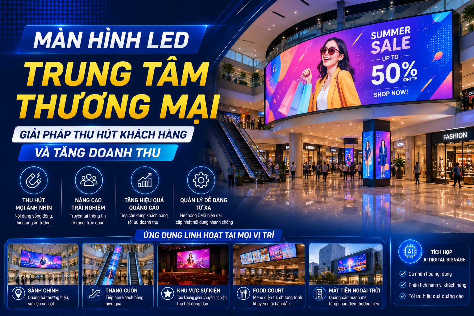 Màn Hình LED Cho Trung Tâm Thương Mại – Giải Pháp Thu Hút Khách Hàng Và Tăng Doanh Thu